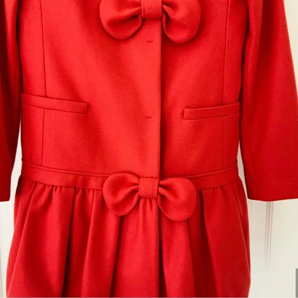 Red Valentino wool blend red coat with bows - Picture 3 of 12